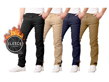 $21.99 Men's Fleece-Lined Chinos (2 or 3 Pack) dealfomo