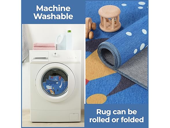 Superior Lil' Flyer Non-Slip Indoor Rug for Kids 6' x 9'