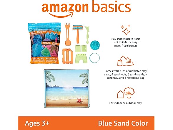 Amazon Basics 11 Piece Moldable Sensory Sand Toy Kit