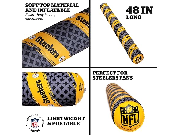 NFL 48" Inflatable Pool Noodle, Pittsburgh Steelers