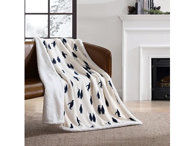 $11.99, Was $17.80, 32% Off! Eddie Bauer Penguin Throw Blanket dealfomo
