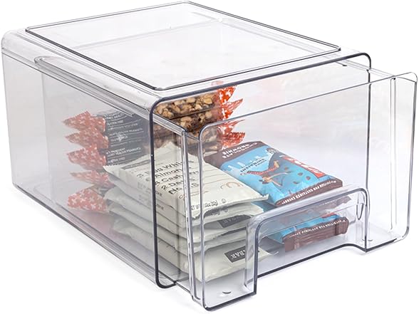 Smart Design Tall Pull-Out Stackable Storage Bin