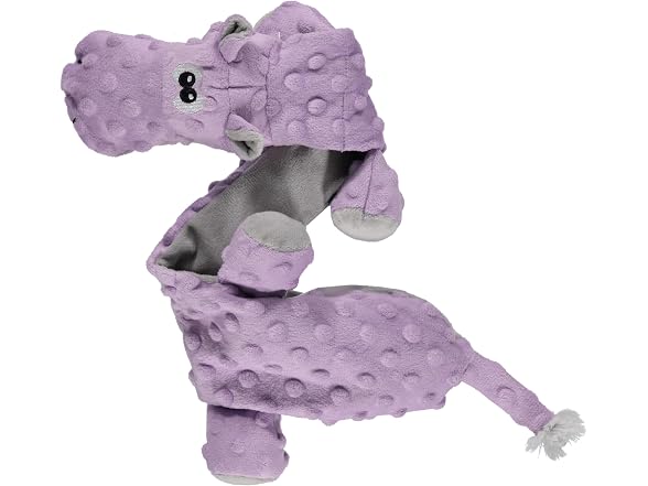 Cudlie Stuffless Plush Dog Toy- Hippo