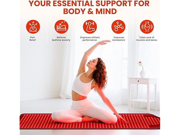 Red Light Therapy Mat 73x32 Full Body 1090LED