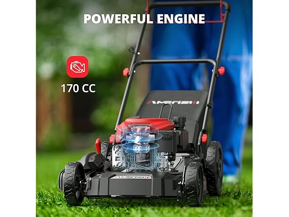 AMERISUN 21" Gas Lawn Mower, Self-propelled