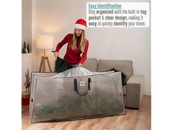 VENO 1PK Clear Christmas Tree Storage Bag - Fits 9 Ft Trees