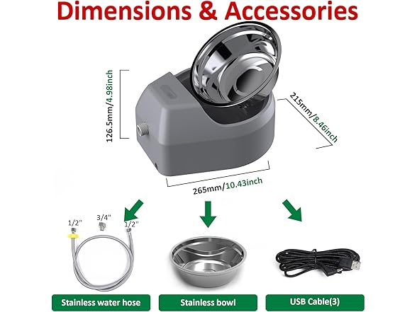 Dog Water Fountain Auto Filling