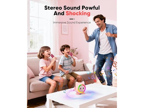 Aadmd Mini Karaoke Machine 2-Mic Kids