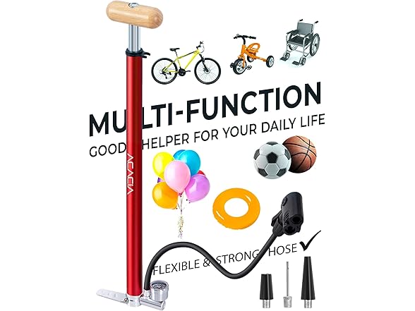 ACACIA Bike Floor Pump w/Gauge