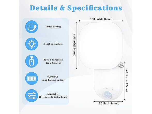 Yochoice Rechargeable Battery Operated Wall Sconces