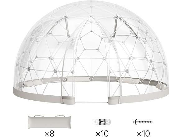 Garden Dome Tent, 12 x 7.2 ft Clear
