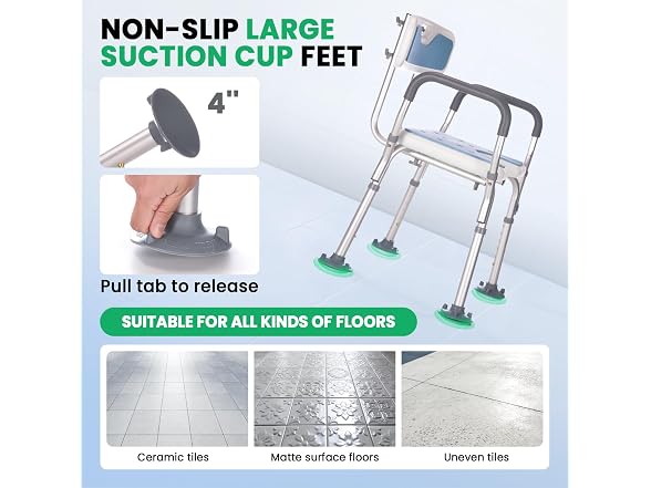 Adjustable Aluminum Senior Shower Chair