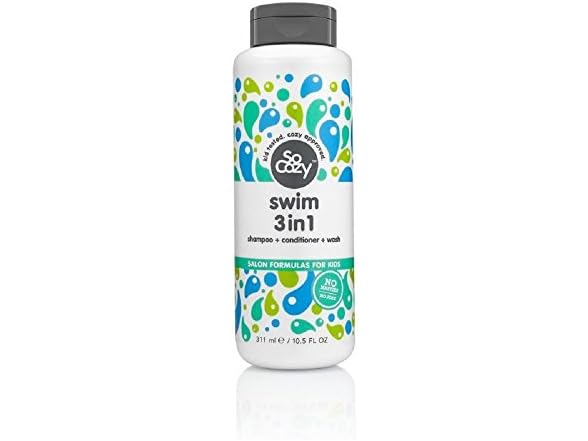 SoCozy Splash Swim 3 in 1 Shampoo + Conditioner + Wash, 10.5 Ounce