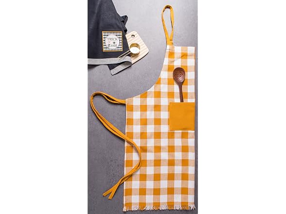 DII Unisex Buffalo Check Kitchen Collection Apron, Pumpkin