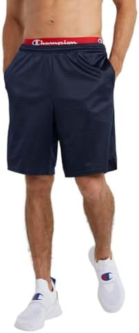 Champion Men's 9" Classic Mesh Short, Standard Fit, Lightweight Tall, Navy-C Patch Logo, 4X-Large