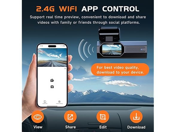 Veement 2.5K Dash Cam Front WiFi WDR