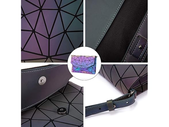 LOVEVOOK Geometric Luminous Reflective Handbag