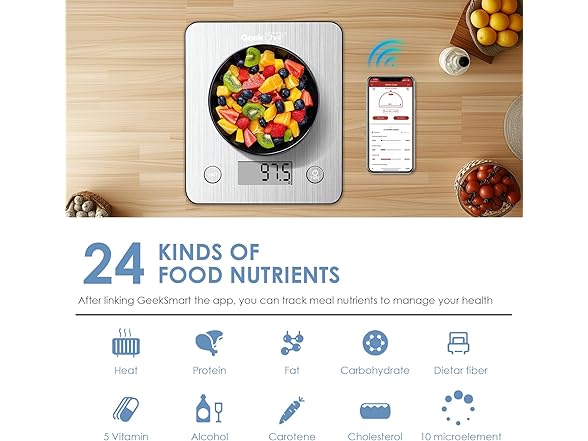 Geek Chef Food Scale,Smart Food Nutrition Scale