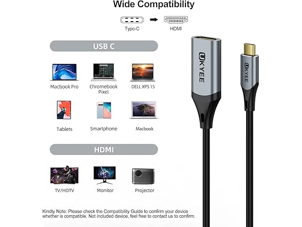 UKYEE USBC to HDMI Adapter 2 Pack