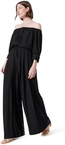 DEE OCLEPPO DO Womens Violet Off the Shoulder 3/4 Sleeve Pull On Jumpsuit Standard