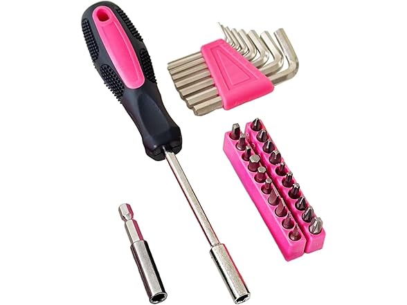39-Pc Household Tools Kit Pink