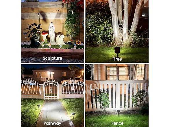 JEJOT IP65 Solar Spot Lights 4-Pack