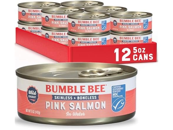 12PK Bumble Bee Skinless & Boneless Canned Salmon