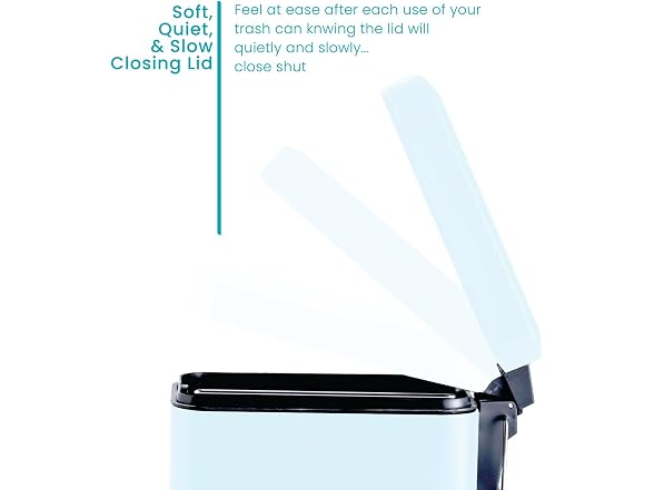 Pack 1.3 Gallon Small Poweder Blue Bathroom Trash Can
