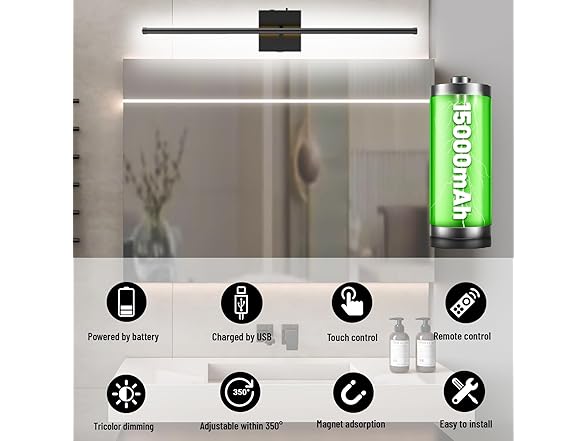 Cuguords Battery Operated Wall Sconce