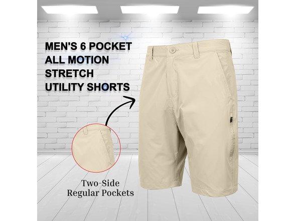 3 Pack Men's Stretch Utility Shorts (32-42)