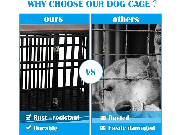 44 Inch Heavy Duty Dog Crate for Large Medium