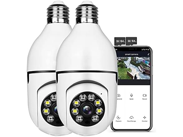 OFYOO 2K Light Bulb Security Camera