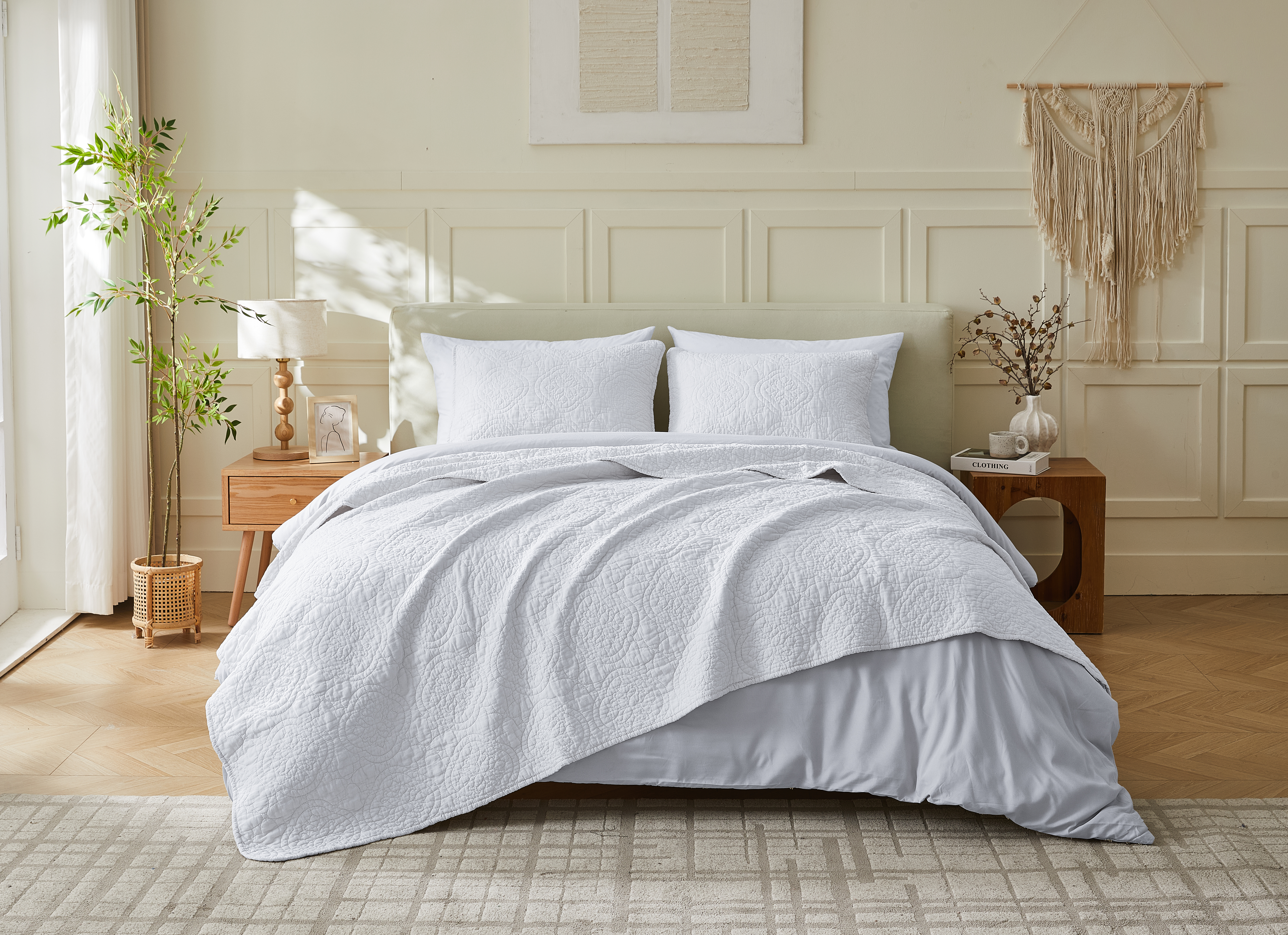 Flavia Cotton 3 Piece Quilt and Sham Set - Gallery 14