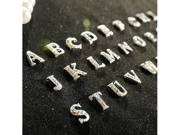 Pizadix 52 Pcs 3D Silver AB Nail Charms