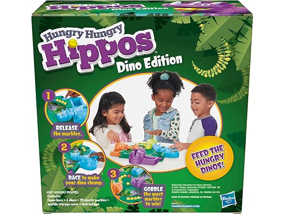 Hungry Hungry Hippos Dino Edition Board Game