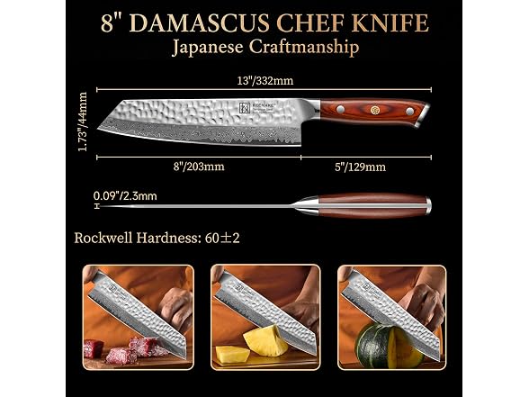 KEEMAKE 8 Inch Damascus Chef Knife