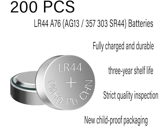 200 PC 1.5V AG13 Alkaline Watch Battery
