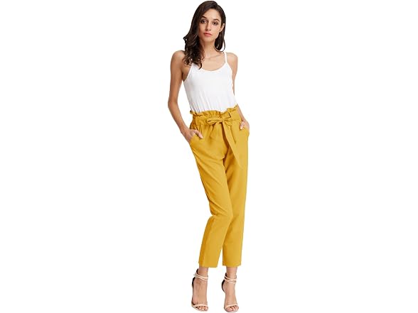 Grace Karin Women (M) Cropped Paper Bag Pants