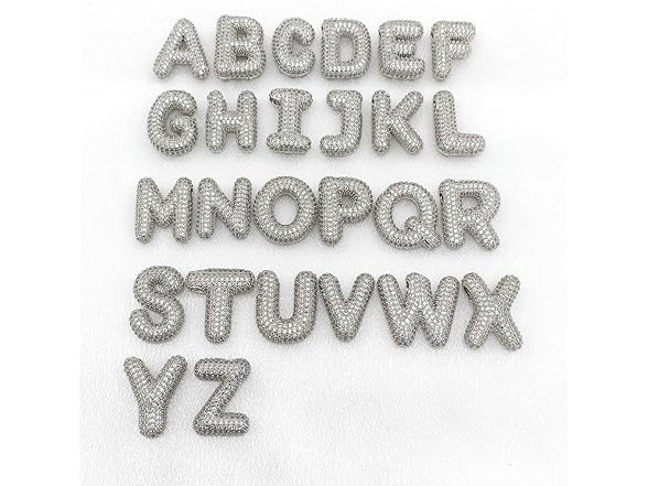 DIOWUS Bubble Letter Necklace Gold