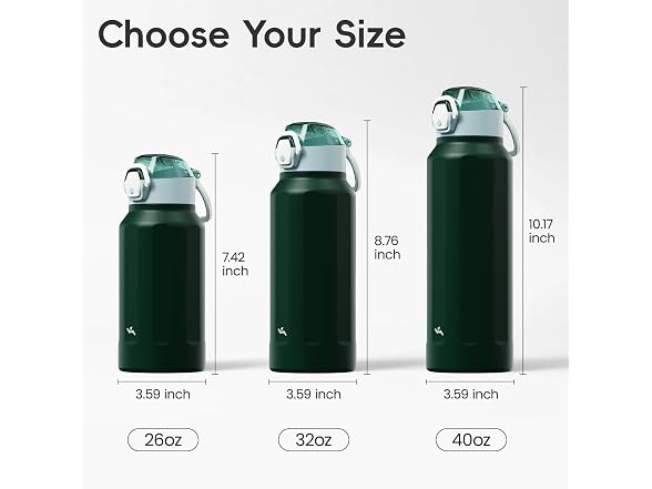 Konokyo FLOWPLAY 32oz Push-Button Bottle, Dark Green