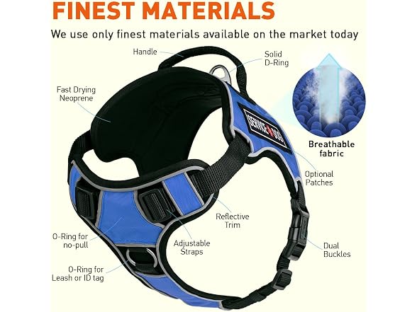 Dogline Quest No-Pull Dog Harness with 3D Rub