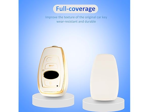 Subaru Key Fob Cover Gold White