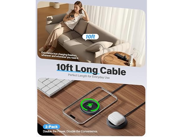 TAGZILO 2-Pack Magnetic Charger 25W