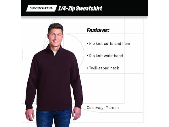 SPORT-TEK Unisex Quarter Zip Sweatshirt