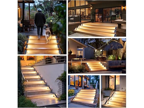 Kondras Solar Step Lights for Outside, 6-Pack