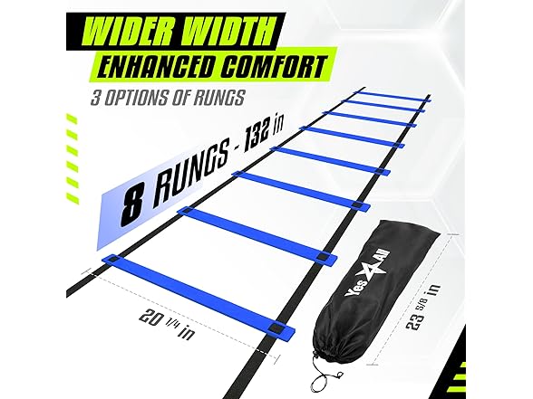 Yes4All Speed Agility Ladder 8 Rungs Blue