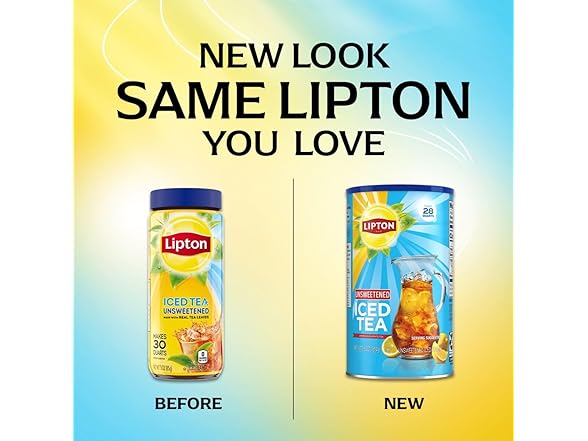 2PK Lipton Iced Tea Mix, Unsweetened Lemon