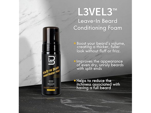 3PK Level 3 Leave-In Beard Conditioning Foam, 5 oz