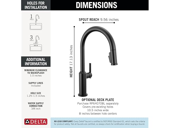 Delta Cordova Matte Black Pull Down Kitchen Faucet