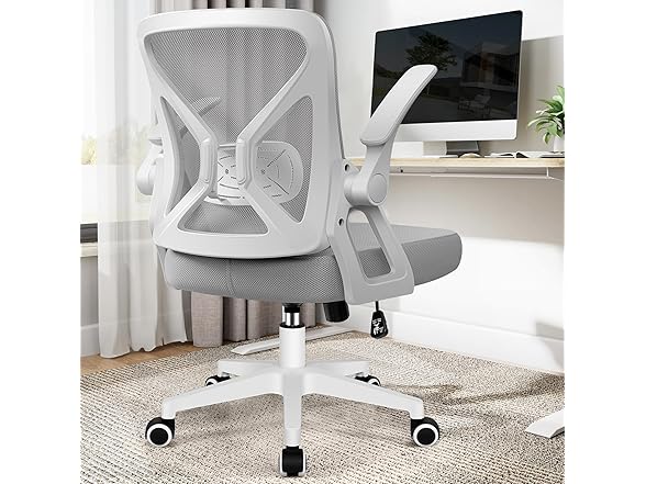 FelixKing Office Chair - Ergonomic Desk Chair Breathable Mesh Task Chair with Wheels and Lumbar Support Home Desk Office Chair with Flip up Armrest Rolling Swivel Computer Chair for Home Office Gray (Open Box)